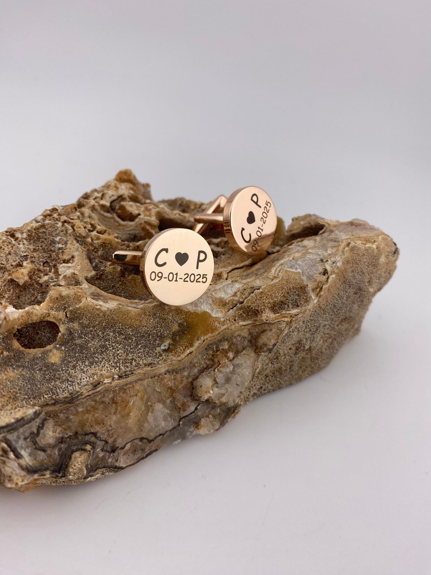 Ronde Manchetknopen Rosegoud