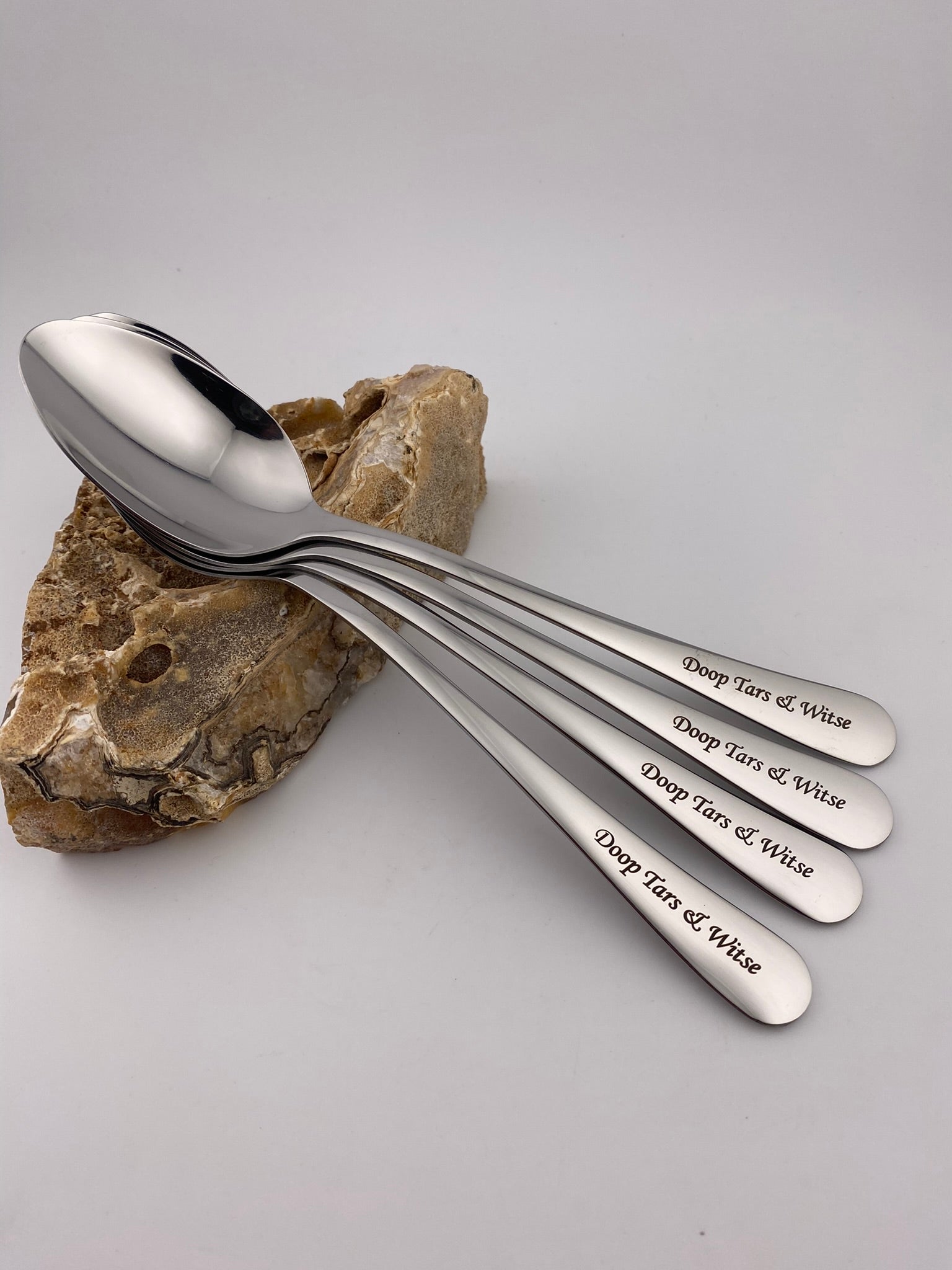 theelepels met inscriptie