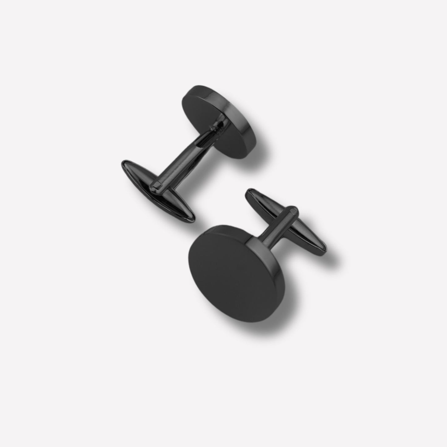 Ronde Manchetknopen Gun Black