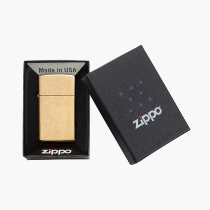 Zippo Benzine Aansteker Slim Venetian Brass